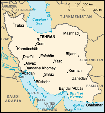 Map of Iran. Having trouble?  Call 202-586-8800 for help.